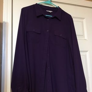 Dark purple long sleeve top